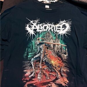Aborted Graphic Black T-Shirt with Fantasy Design